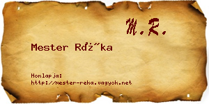 Mester Réka névjegykártya